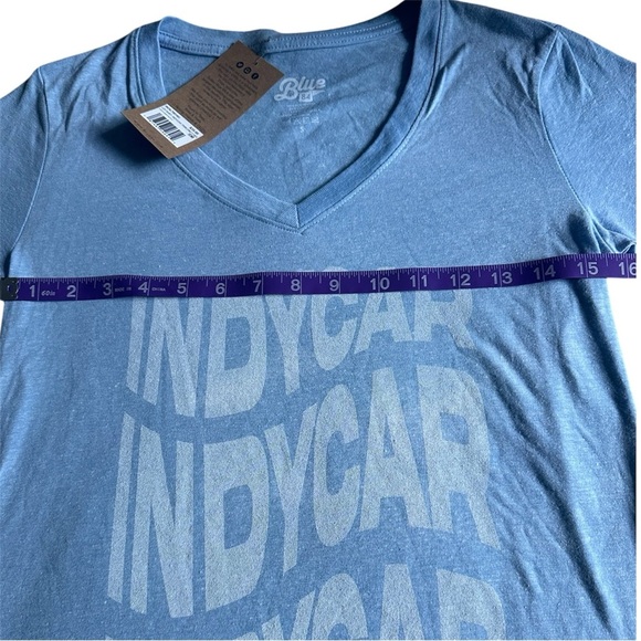IndyCar women’s V-neck short sleeved T-shirt, light blue NWT Size small - Picture 4 of 5